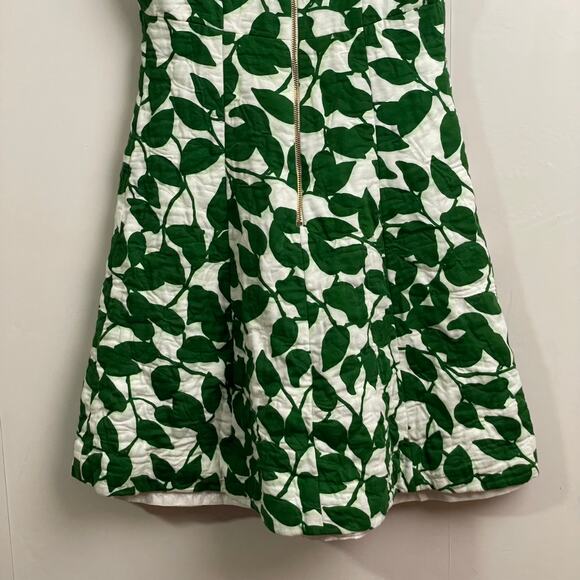 Kate Spade 4 sleeveless knee-length dress green white floral workwear Corpcore - Picture 7 of 8